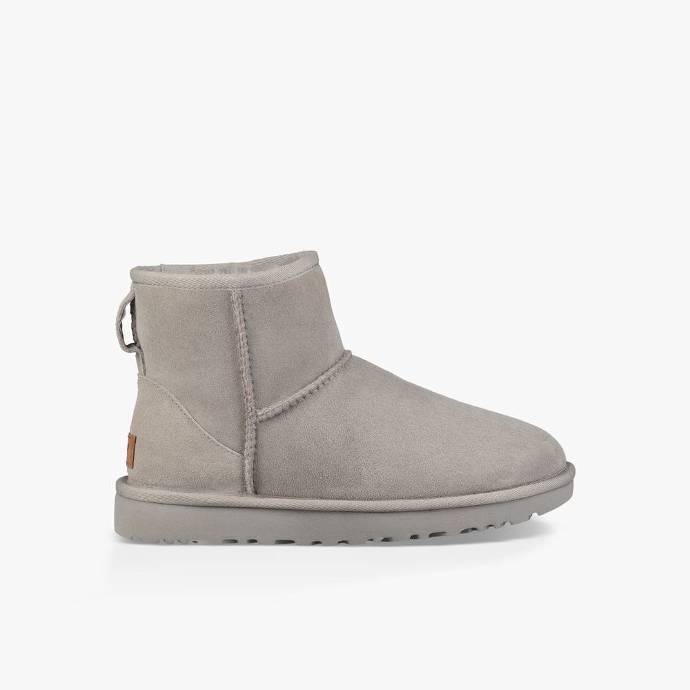 Bottes Classic UGG Classic Mini II Femme Grise Soldes 255IJGAY